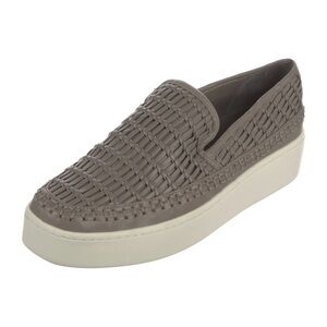 Vince Stafford Woven Leather Platform Slip On Shoes